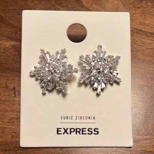 Express Silver Snowflake Earrings